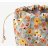 Detail of Dailylike Warm flower soft oxford cotton bucket drawstring pouch