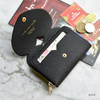 Black - Play Obje Lovely heart PU zipper and snap button wallet