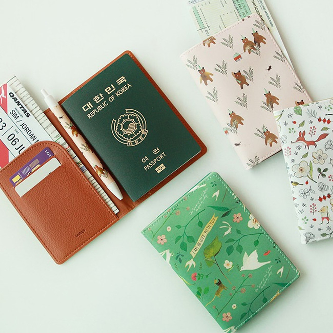 Indigo Willow story pattern soft passport cover case fallindesign