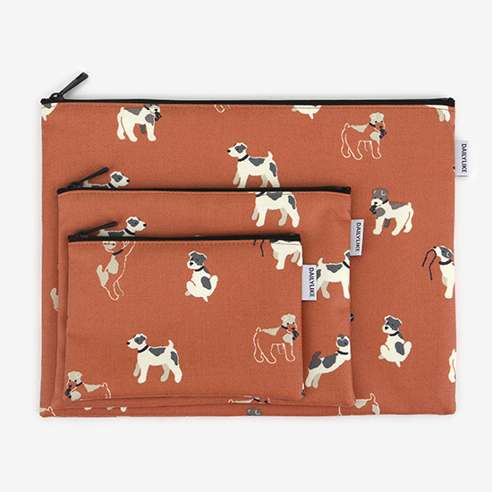 Dailylike Laminated cotton fabric zipper pouch Swan lake