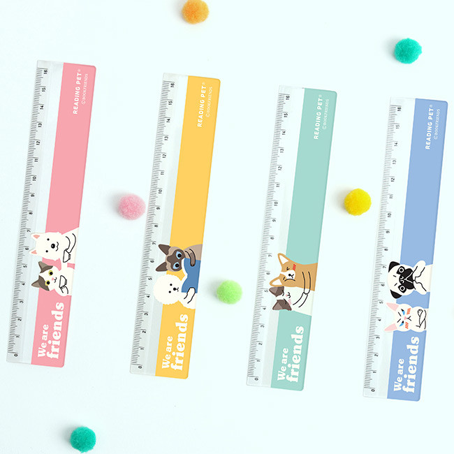 Bookfriends Reading pet 6 inches plastic ruler