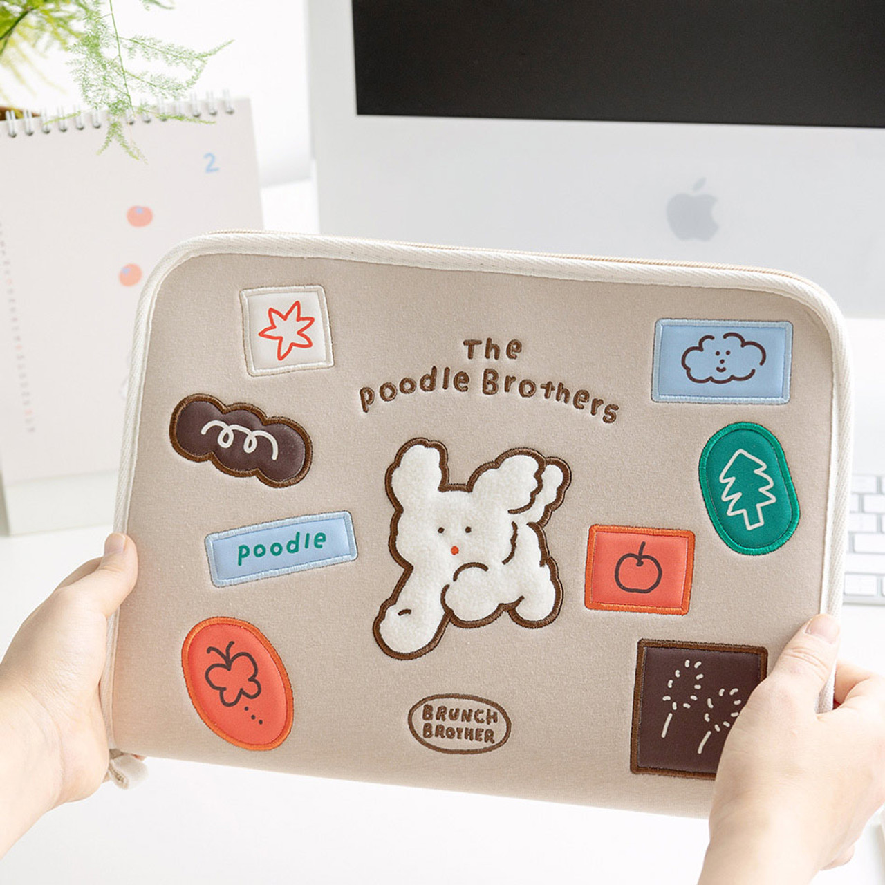 【ROMANE】Brunch Brother Poodle Open Laptop Pouch 15” ROMANE Poodle Brothers 11