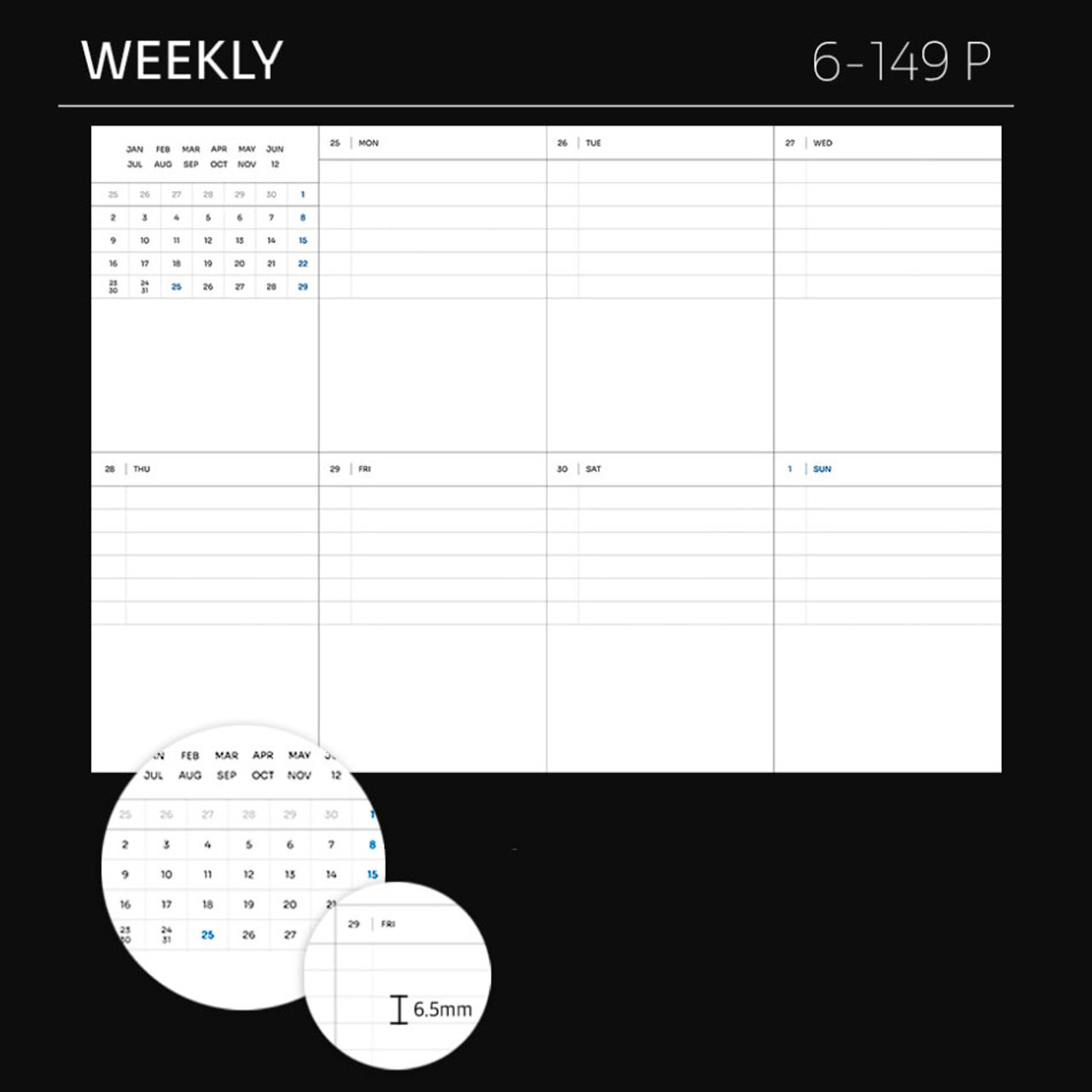 Dash and Dot 2025 Ordinary Orbit Dated Weekly Diary Planner