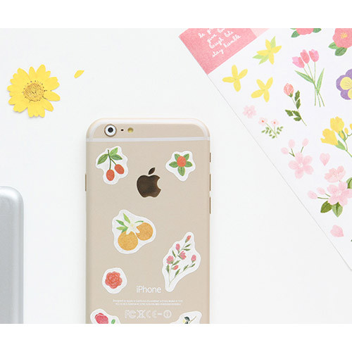 Livework Blossom illustration deco sticker set 9 sheets - fallindesign