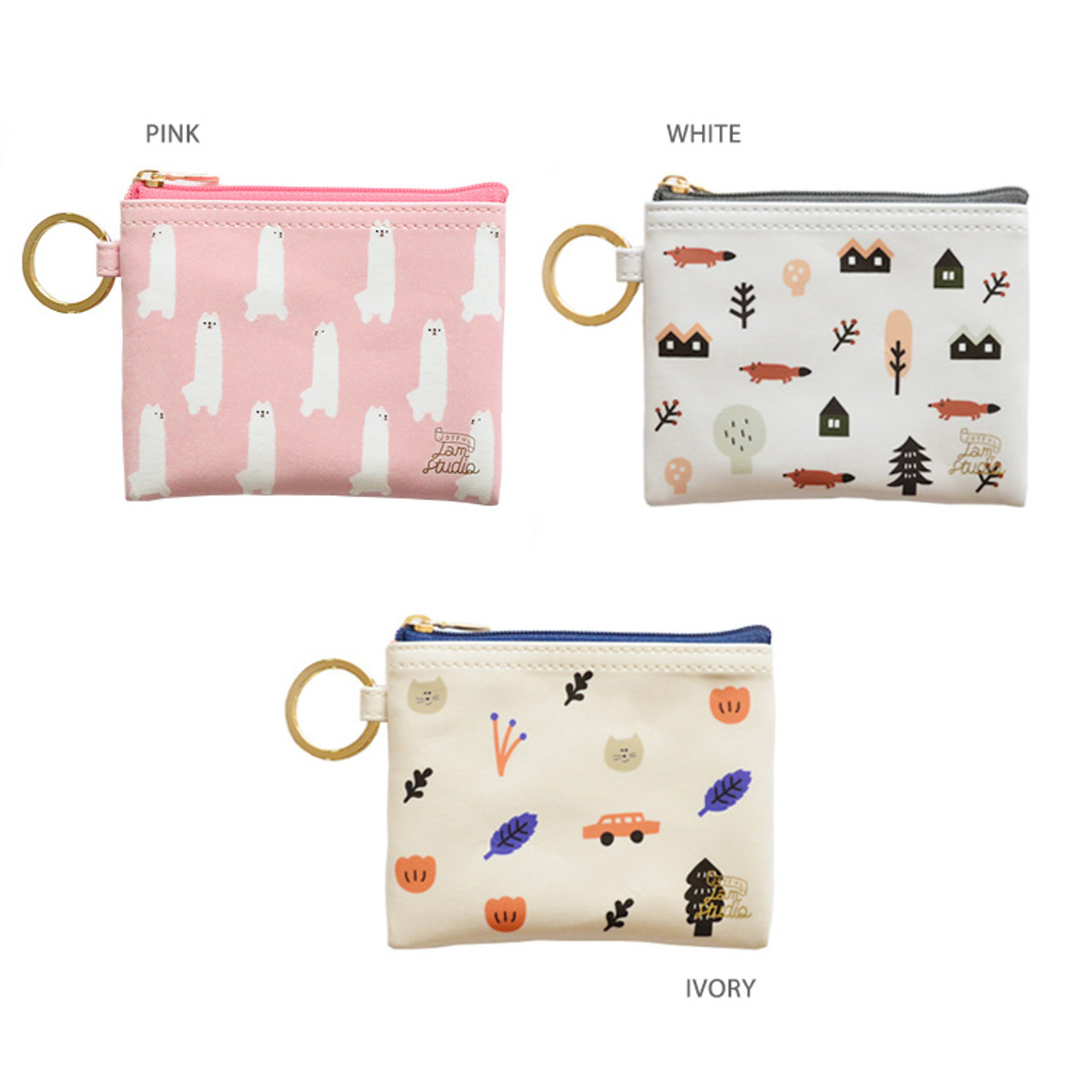 Jam studio In the zoo coin card zipper wallet with key ring