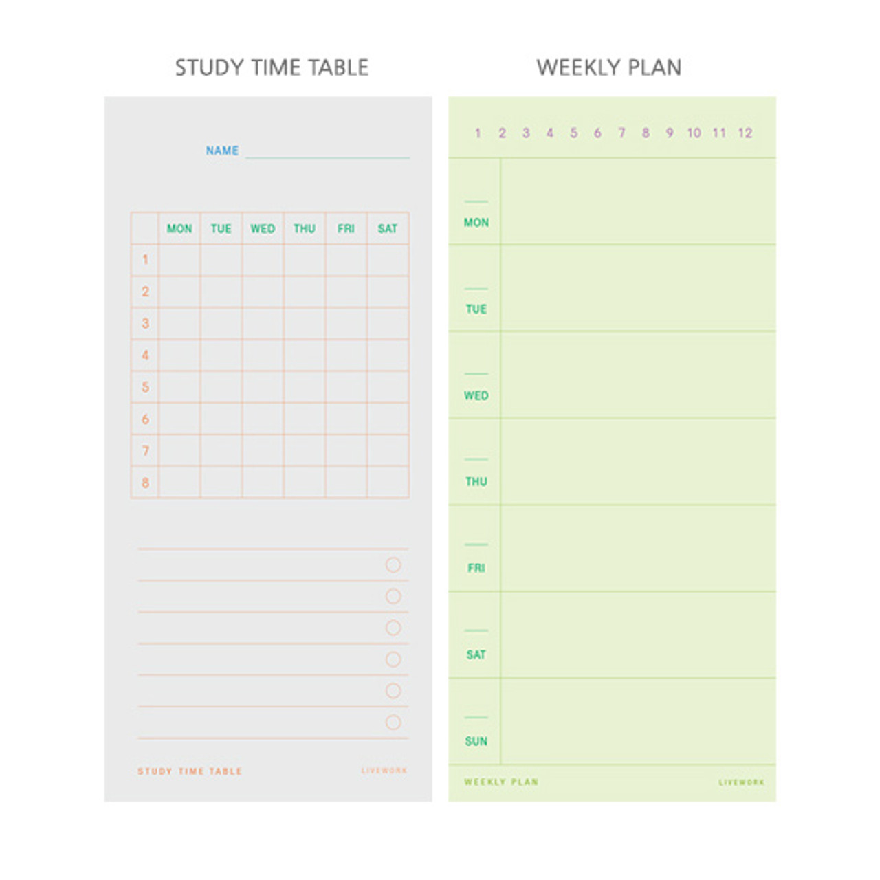memory planning notepad checklist grid weekly plan weekly check list