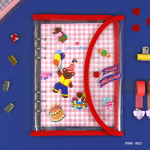 Pink-Red - Second Mansion Collage A5 6-ring dateless weekly diary