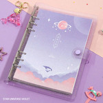 Star universe violet - Twinkle moonlight A5 6-ring dateless weekly diary planner