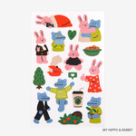 My hippo & rabbit - Dailylike My buddy removable paper sticker