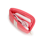 Coral pink - Monopoly Air mesh small cable half zipper case pouch