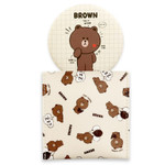 Monopoly Line friends round mirror with cute pattern pocket