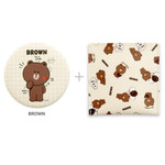 Brown - Monopoly Line friends round mirror with cute pattern pocket
