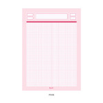 Pink - After The Rain Label B5 size grid notes memo notepad