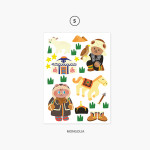 05 Mongolia - Project country my juicy bear removable sticker