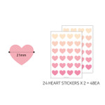 Size - PAPERIAN Color palette Heart deco sticker set Size - PAPERIAN Color palette Heart deco sticker set
