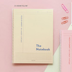 25 Cream Yellow - ICONIC Basic Cornell spiral bound lined and grid notebook