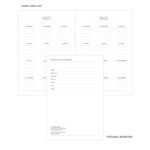 Yearly wish list, Personal reminders - Indigo 2021 Prism dated monthly planner notebook