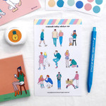 Design comma-B Today illustration paper sticker