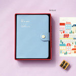Sky blue - Monopoly 2021 Smiley dated daily diary with tray
