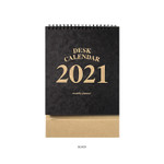 Black - 2young 2021 Kraft monthly desk calendar
