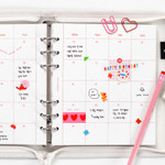 Monthly - 2NUL Cherry pick wide A6 zipper 6-ring undated weekly diary