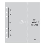 Size - 2NUL Cherry pick wide A6 6-ring pin grid note paper refill