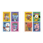 Set of 6 sheets - BT21 Vintage paper removable sticker 6 sheets set