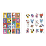 Set of 6 sheets - BT21 Vintage paper removable sticker 6 sheets set