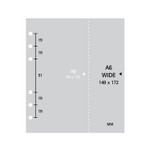 Inner paper size - 2NUL Cherry pick wide A6 6-ring PVC zipper binder