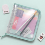 Milky Mint - 2NUL Cherry pick wide A6 6-ring PVC zipper binder