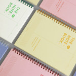 ICONIC Vertically half divided wire bound A5 grid notebook