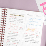 Usage example - ICONIC Vertically half divided wire bound A5 grid notebook