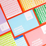 Wanna This Square Alphabet Number Paper Sticker Set