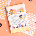 02 Pastel Alphabet - Wanna This Square Alphabet Number Paper Sticker Set
