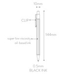 Detail of Indigo Prism 0.5 mm retractable black ink ballpoint pen