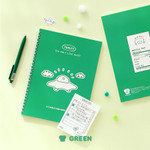Green - Indigo Toasty Wirebound Half Divided Lined Notebook