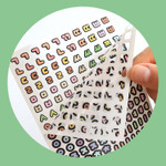 Removable stickers - Indigo Basic Korean Hangul Alphabet Number Removable Sticker Pack