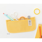 Yellow - ROMANE 365 Cotton Flat Zipper Pencil Case
