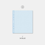 Skyblue - Second Mansion Color Grid 6-ring A6 notebook Paper Refills