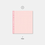 Pink - Second Mansion Color Grid 6-ring A6 notebook Paper Refills