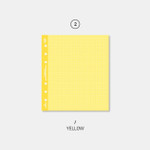 Yellow - Second Mansion Color Grid 6-ring A6 notebook Paper Refills