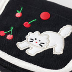 Cute embroidery - ROMANE Brunch Brother Cotton Zipper Case Pouch 