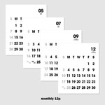 Monthly - 2023 Black White Mono Standing Flip Desk Calendar