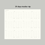 31 days tracker - Sequence to Sequence 6 months Dateless Weekly Diary