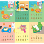 2023 Retro A5 Standing Flip Desk Calendar