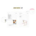 Grid note - Retro 6-Ring A5 Zippered Dateless Diary