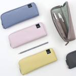 Simple Design - Byfulldesign Double Pockets Zipper Pencil Case
