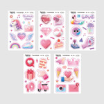Pack of 5 sheets - NACOO Aurora Paper Deco Sticker Pack