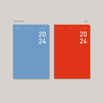 Aqua blue, Red - 2024 Basic B6 Dated Weekly Planner Agenda