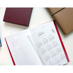 Translucent bookmark with a calendar and metric ruler